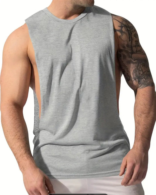 Men's Regular Basic Loose Tank Top, Casual Comfy Vest For Summer, Men's Clothing Top For Gym Fitness Workout